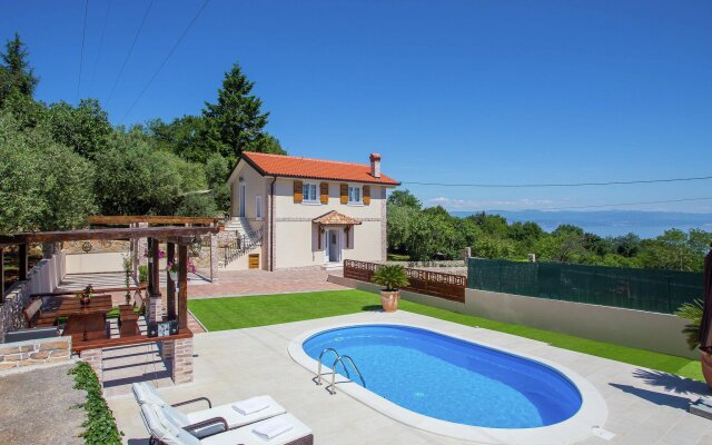 Beautiful villa with sea view and pool located near Opatija