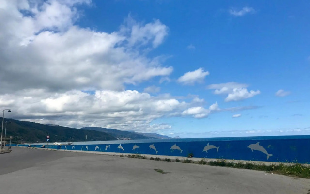 Apartment window on the sea