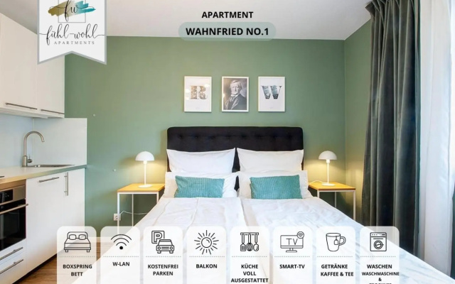 Wahnfried Nr1 - City Apartment mit Küche, Duschbad und Balkon - zentral aber ruhig
