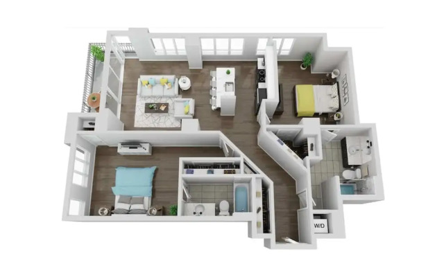 Near Riverwalk 2BR Private Balcony Downtown