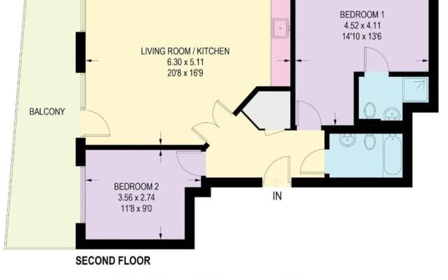 Large 2 Bed, 2 Bath, Free Parking & WiFi