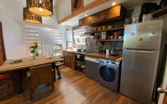 Cabaña con tinaja en bosque Valdiviano