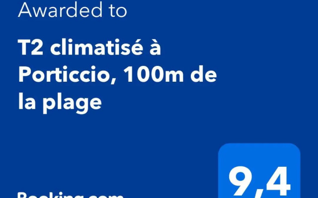 T2 climatisé à Porticcio, 100m de la plage
