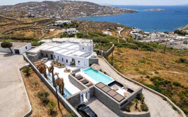 Mykonos Town Black Villa with Cave Heated Pool