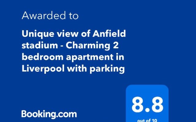 Unique view of Anfield stadium - Charming 2 bedroom apartment in Liverpool with parking