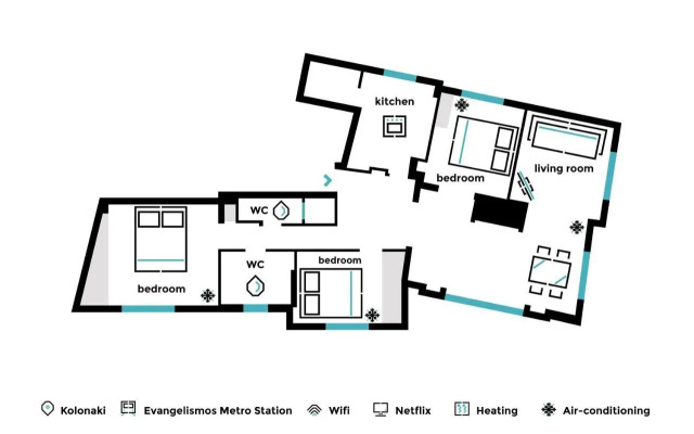 Elegant Luminous 3bd Apartment in Kolonaki by Upstreet