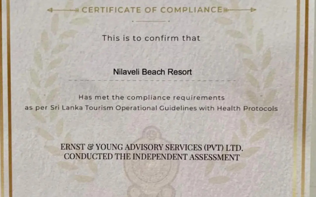 Nilaveli Beach Resort - Level 1 Certified