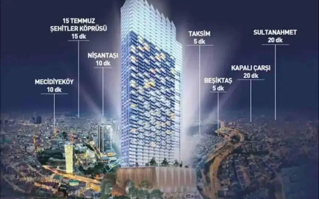 Luxury1+1.48F.100m Sinpaş Queen Bomonti şişli