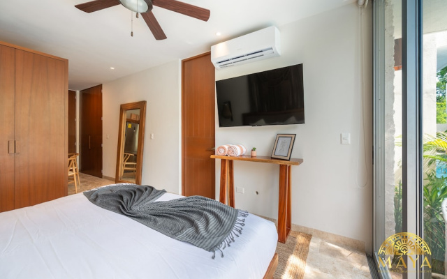 NHOA 107A Lux 2BR Condo Pool access in Aldea Zama