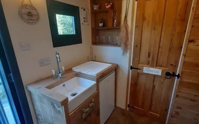 Shepherds Hut With hot tub on Anglesey North Wales