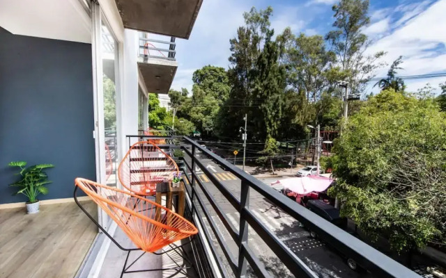 New Park Front Terrace Apt Near Polanco
