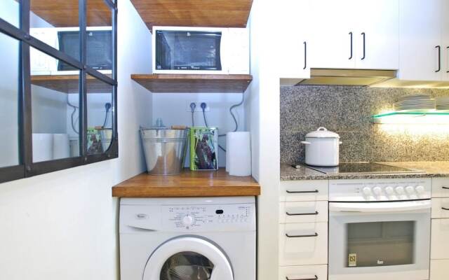 Blue fridge apartment