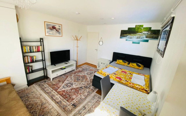 private bedroom and bathroom with private entrance