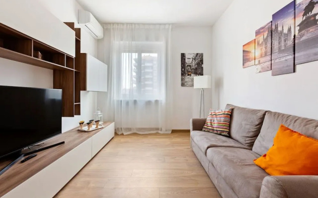 Red Subway Line Modern Flat