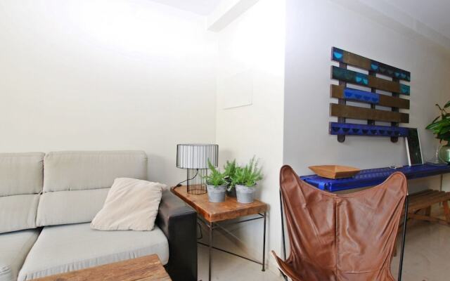 Blue fridge apartment