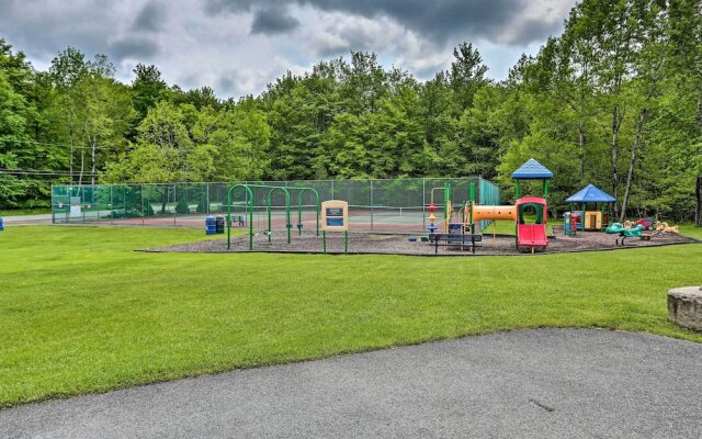 Game Room & Fire Pit: Tree-lined Pocono Lake Cabin