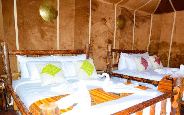 Relaxing desert camp