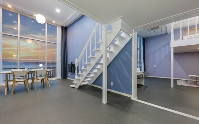 Blue and white pension