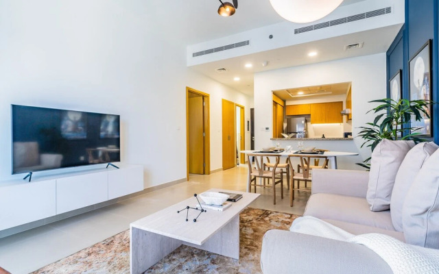 Monty Holiday Home - Serene & Modern Apartment With Burj Khalifa View