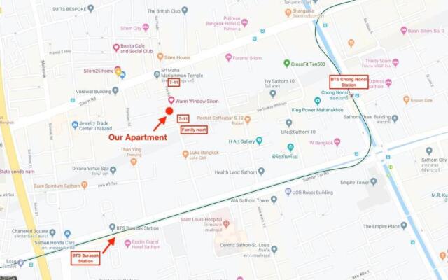 P3 Silom Large 2beds full kitchen WIFI 4-6pax