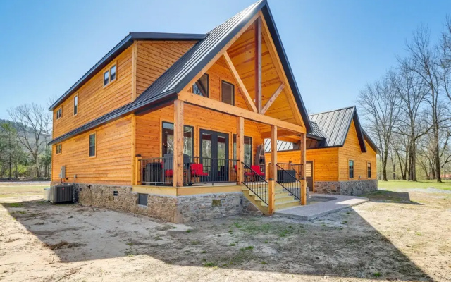 Riverfront Mountain View Cabin w/ Deck & Grill!