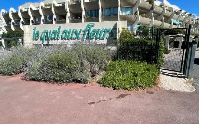 Studio vue port, belle terrasse, piscine