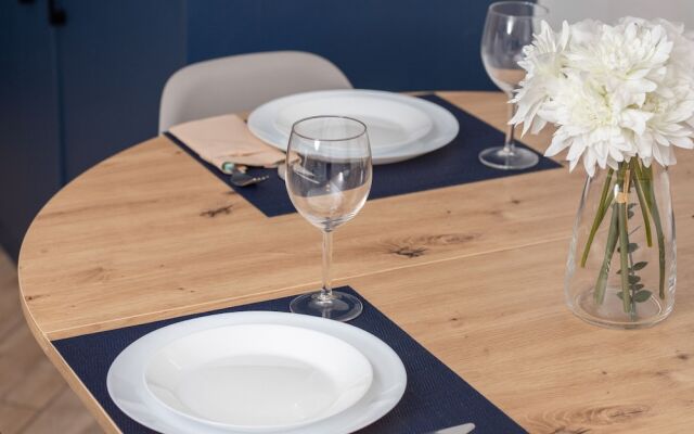 Aesthetic Deep Blue Apartment by Renters