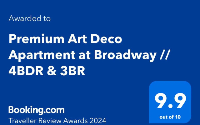 Premium Art Deco Apartment at Broadway // 4BDR & 3BR