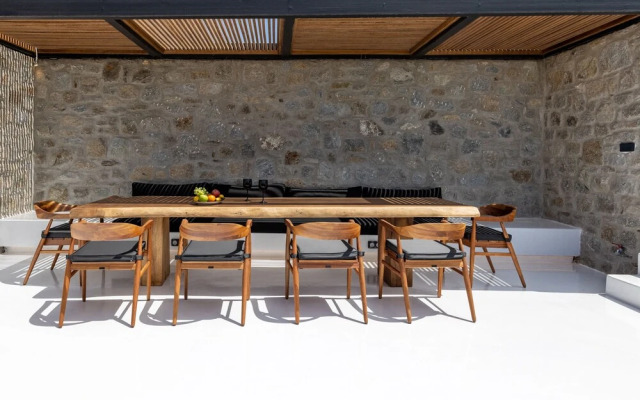 Mykonos Town Black Villa with Cave Heated Pool