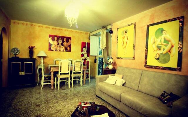 Hand decorated house with court