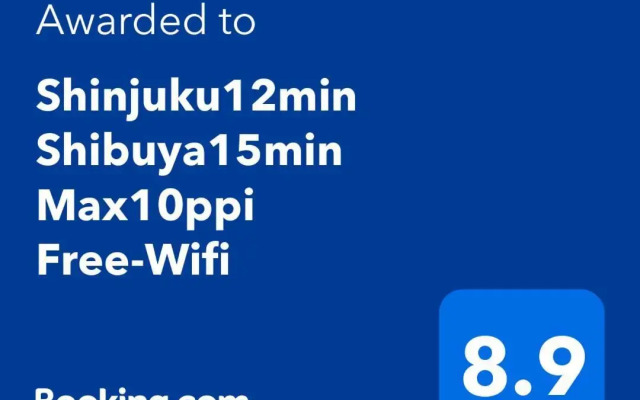 Shinjuku11min/Shibuya14min/Max10/FreeWifi