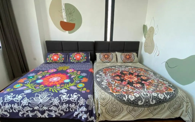 #1.3 Cozy 7Pax Large Beds 2B1R Vivacity Kuching Jazz Suites – Guest Rooms – Kuching