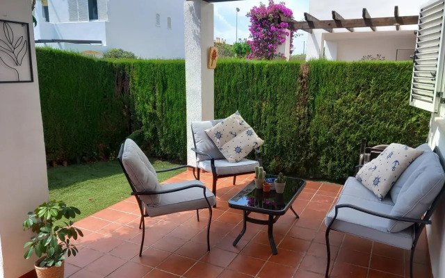 2 bedroom, Sea Front Complex w Pool and private garden