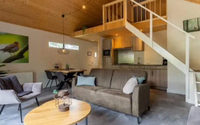 Forest Lodge in Nature With Pond Views