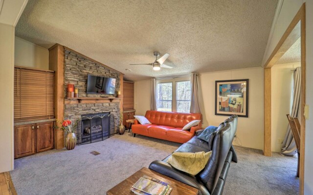 Deck + 2 Fire Pits: Riverfront Spruce Pine Rental!