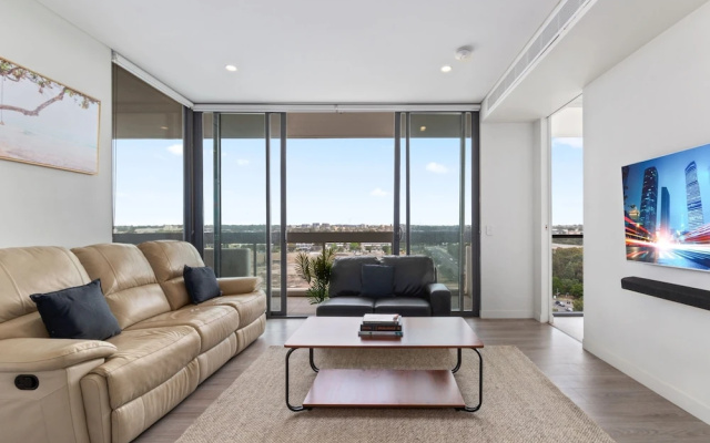 Luxe 2-bed: Modern Interiors, Balcony & BBQ Area – Guest Rooms – Sydney
