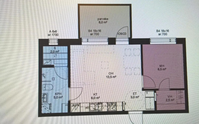 New two-room apartment next to the harbour