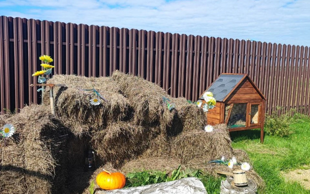 Частный дом с панорамными окнами с выходом на террасу и баней на дровах