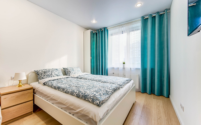 Red Blue Curtains Studio Living quarters