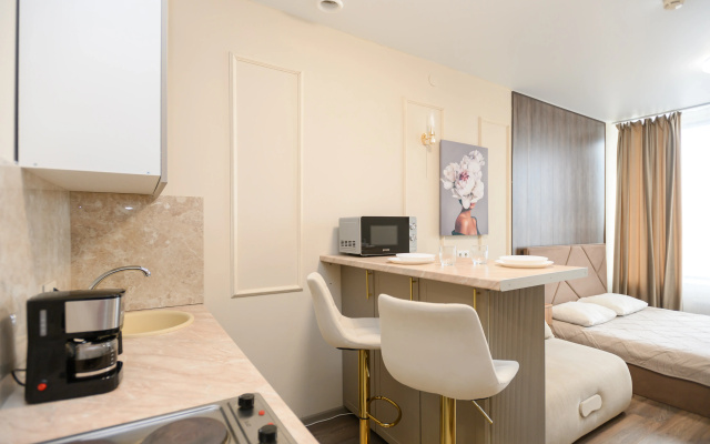 Apartamenty Aparthaus s kofemasinoj  rabocim mestom i stil'nym dizajnom