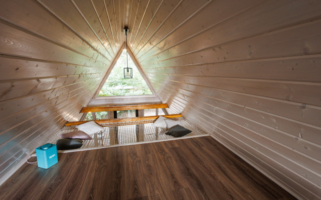 Частный дом А-фрейм в дубовом лесу