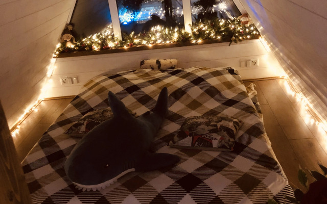 Частный дом дом у озера с чаном и баней