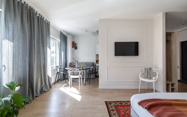 Квартира у клиники МЧС Piter Apartments (парковка, кондиционер)