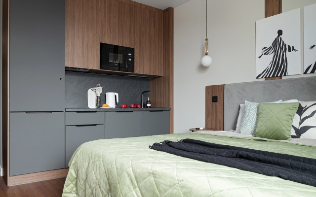 Апартаменты Зеленый дом с дизайнерским ремонтом