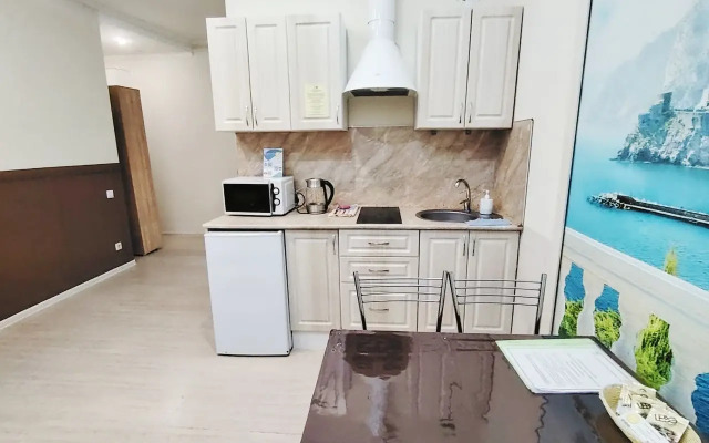 Na tsokol'nom etazhe spasayushchiye ot zhary s kukhonnoy zonoy Flat