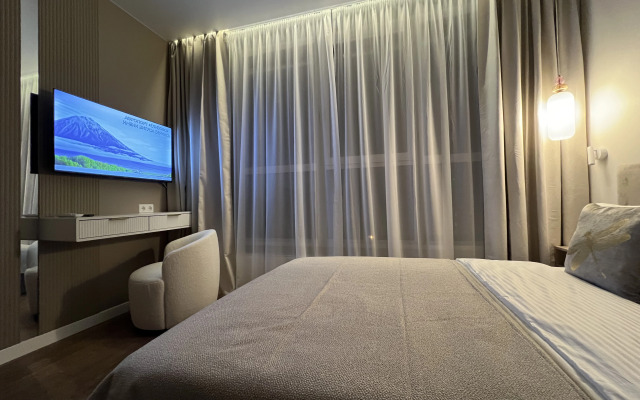 Квартира Эстетичная студия с панорамными окнами рядом с метро