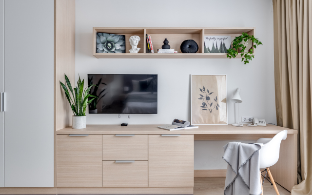 Grey Apartment with a view of the city Apartments