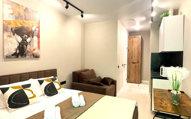 Апартаменты с балконом и видом на сосновый парк рядом с морем