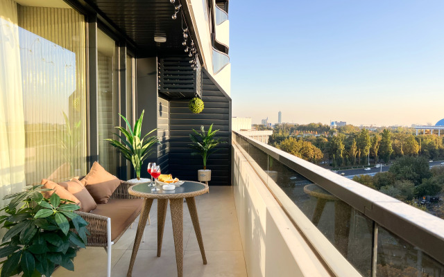 Апартаменты Премиальная двухкомнатная квартира с панорамным видом на Ташкент