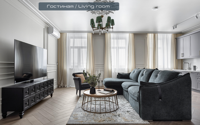 Дизайнерские апapтaменты с потpясающим видом нa Нeву и кpeйceр Аврорa